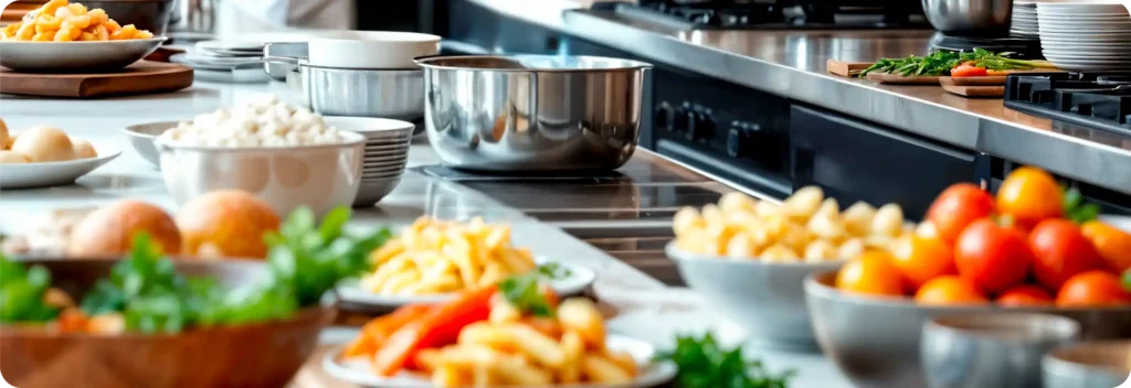 Кухонний стіл зі стравами